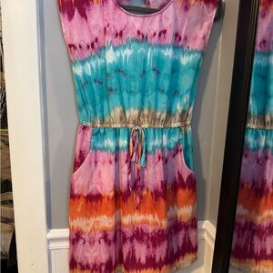 Be Bop Colorful Tie-Dye Dress- with pockets